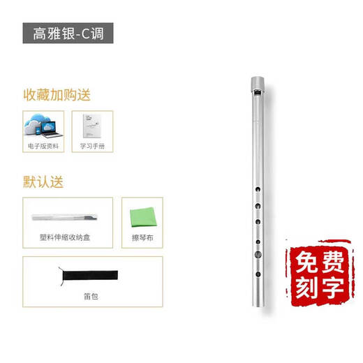 NAOMI American brand Irish whistle student teaching special entry-level six-hole recorder high-pitched recorder six-hole C-tone silver all-metal model