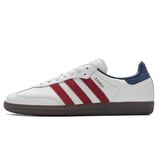 Adidas (adidas) Clover men's shoes and women's shoes 25 summer new SAMBA sneakers fashionable T-toe shoes low top casual couple's shoes IH4881/bright white/victory red/deep indigo 39