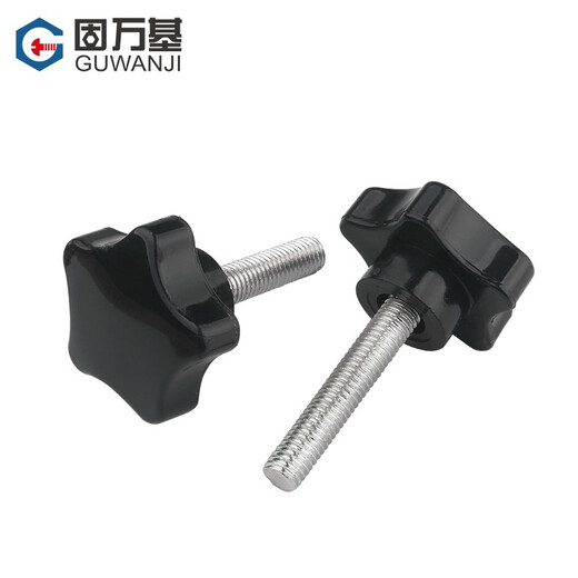 Guwanji 304 stainless steel plum blossom handle screws, five-star knob screws, stainless steel screw pentagonal screws, M6*16 (handle diameter 38mm) 5 pcs