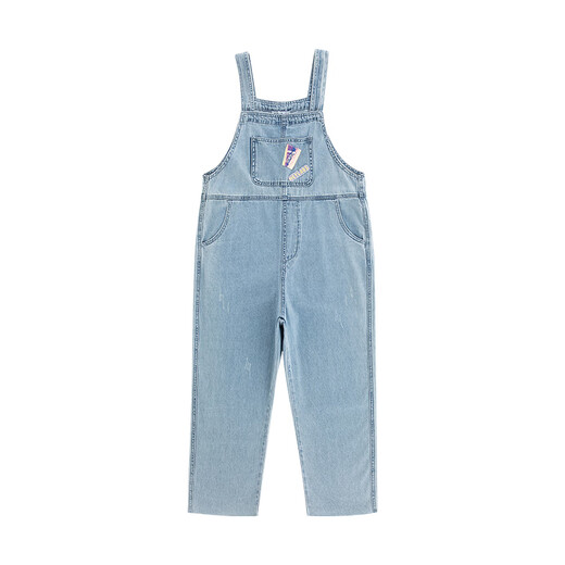 23 styles of children's clothing for boys and girls, girls' denim overalls, autumn clothing, children's pants, spring and autumn new styles, medium and large children's girls' trousers, blue 140cm