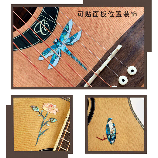 CLCEY Folk Guitar Ukulele Electric Guitar Headphones Box Code Stickers Personalized Decoration Internet Celebrity Guitar Panel Stickers Pegasus