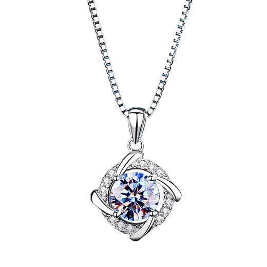 Manhe S925 Silver Moissanite Necklace Women's 2025 New Pendant Jewelry Wife's Birthday Gift for Girl Friends