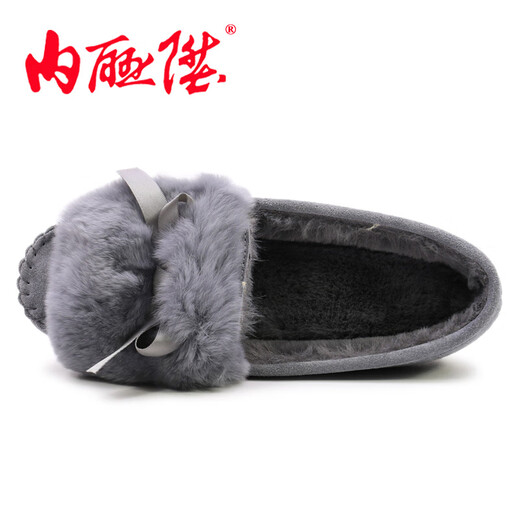 
Inline women's cotton shoes women's fashionable boat shoes winter casual cotton beans shoes old brand Beijing cloth shoes 4877C gray 35