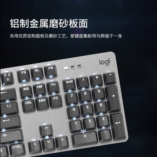 罗技（Logitech）K845机械键盘 有线键盘 游戏办公键盘电竞 青茶红轴键盘电脑笔记本背光DIY键帽 全尺寸104键 全尺寸 TTC青轴 104键 白光