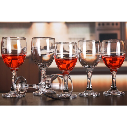 Glass frosted gold-rimmed goblet, grape red wine glass, spirit glass, hotel household cup, two-liang white wine glass, gold-rimmed 125ml (two and a half)