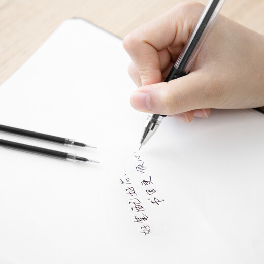 得力（deli）0.5mm全针管拔帽中性笔笔芯 学生办公水笔签字笔替芯 黑色20支/盒 A702