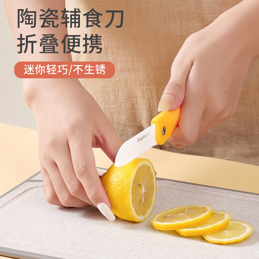 拜格（BAYCO）水果刀3寸折叠削皮刀便携陶瓷刮皮刀刨皮刀削皮器绿色BD8002