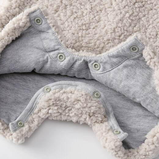 Auro Mesa baby clothes autumn and winter male and female baby sling jumpsuit lambswool warm sling shorts hat bear set picture color 90cm/18-24M