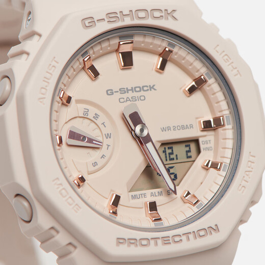 CASIO watch sports octagonal female G-SHOCK student sports electronic Japanese and Korean watch as a gift for your girlfriend Fantasy Nude Pink GMA-S2100-4A
