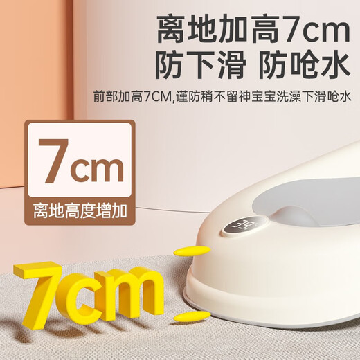 iuu婴儿洗澡神器躺托 宝宝折叠感温浴床新生儿防滑沐浴架 【舒适软胶头枕】北欧灰+大礼包