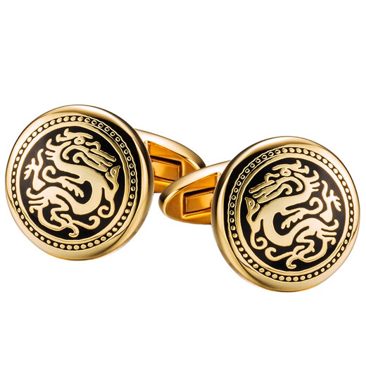 KFLK Chinese style cufflinks French shirt men's sleeve nails dragon totem new Chinese style national fashion shirt cuff buttons custom lettering gold