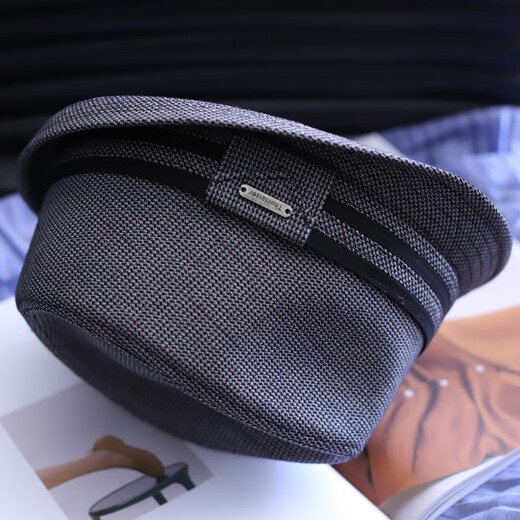 Tochino men's autumn casual gentleman's hat British retro wide-brimmed jazz hat outdoor leisure middle-aged and elderly sun protection hat trend Main picture color Regular M size (55-57cm) adjustable