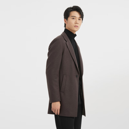 Lilang Light Fashion Men's Mension's Clothing [Far Infrarared Warm] Шерстяное пальто мужская длинная шерстяная куртка Q4DYR204 Темно -коричневый L (170)