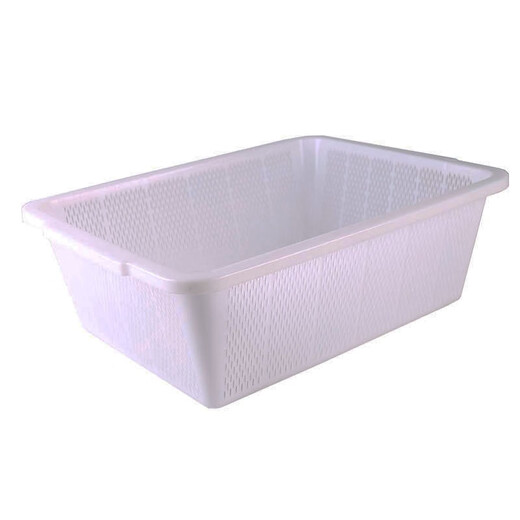 
Suanping large thickened plastic basket rectangular storage basket vegetable fruit frame washing basket transportation basket picking basket white 681(57*43.5*21cm)