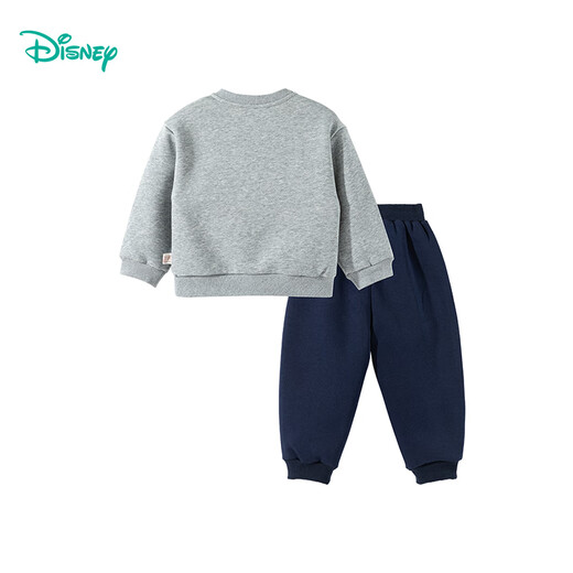 迪士尼秋季童装男童米奇卡通卫衣套装时尚休闲保暖百搭套装 藏青 100
