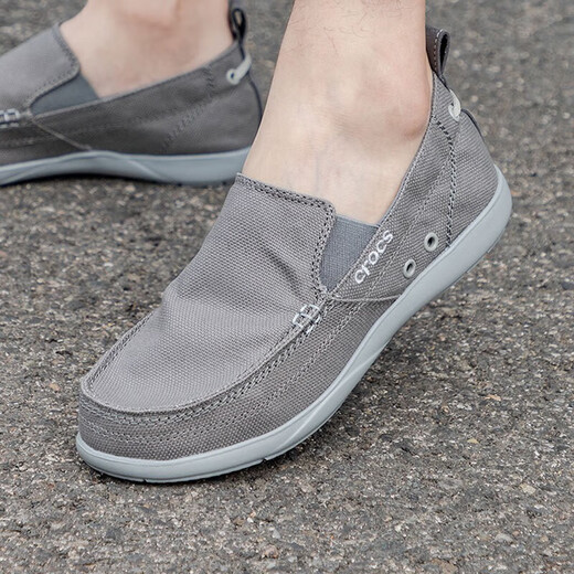 卡骆驰（crocs）复古男鞋沃尔卢运动轻便耐磨休闲鞋透气帆布鞋一脚穿板鞋 207635-0DV/石板灰/浅灰 44 42-43码/M9/270mm