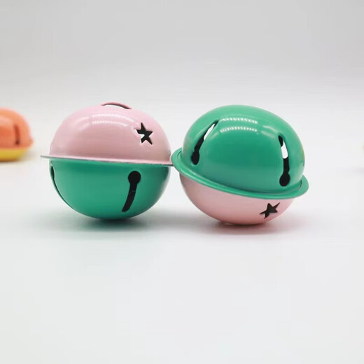 Dongzhitiandi colorful small bell jewelry accessories keychain candy color metal painted bell diy bracelet pet pendant double color 40mm bell color random 10 pack
