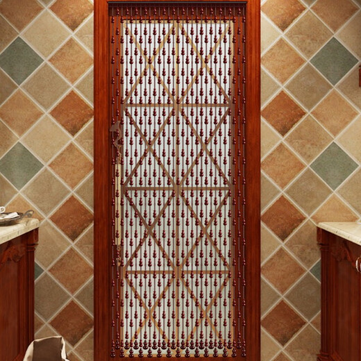 Curtain transports peach wood gourd bead curtain crystal bedroom door curtain partition porch aisle toilet without hole drilling curtain living room balcony 21 arc shapes (suitable for 0.6-0.8 meters width)