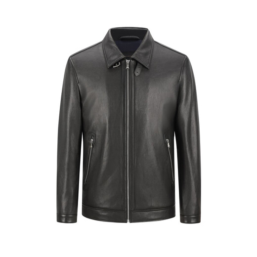 YOUNGOR Leather Clothes Men's Autumn and Winter Middle-aged and Young People's Inner Boundary Warm Leather Clothes Goatskin Soft and Comfort Shopping Mall The same style black YPCB415482AFA XL 180/100A