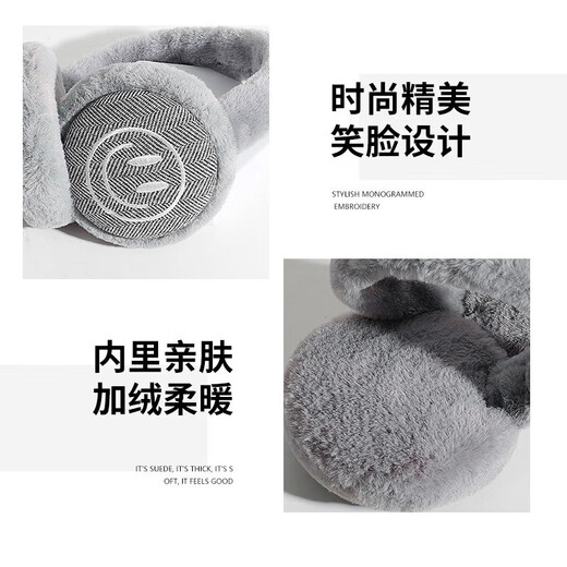 Naihua earmuffs, men's winter warm earmuffs, earbags, earmuffs, ear warmers, women's winter student cycling protection against the cold, gray