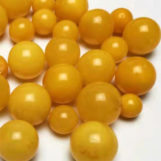 Xingyue beeswax bead accessories, chicken fat yellow amber beeswax loose bead accessories, Xingyue Bodhi beads, Bodhi seed spacer beads, 11mm, 1 round bead