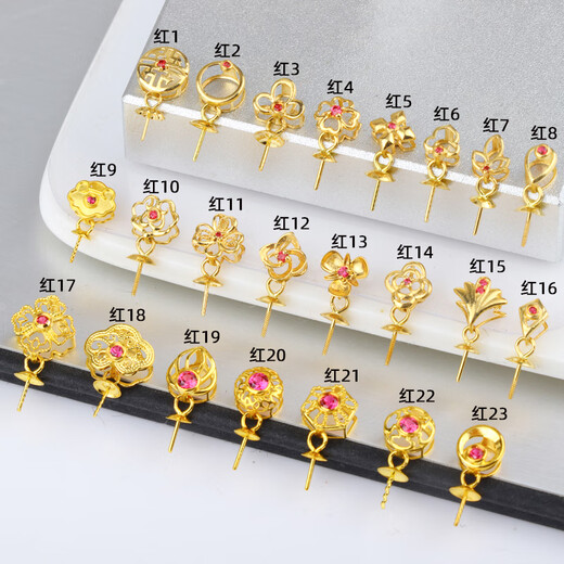 Nianfu pure 18K gold pearl buckle pendant set with ruby bead set platinum buckle rose gold pendant 18K white red 1 supports re-inspection and you will get ten for every fake one.