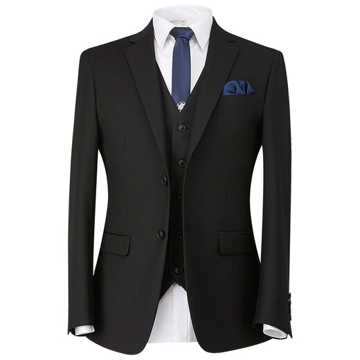 Yuanjie (door-to-door measurement) (tailor-made) hand-made tailor-made men's suit suit custom-made casual wool suit custom-made wedding dress business work clothes black supports free modification