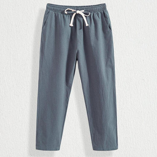 
ZMEX casual pants men's pants Chinese style spring, summer and autumn new loose harem pants nine-point bloomers men's black XL (120-130Jin[Jin equals 0.5 kg])