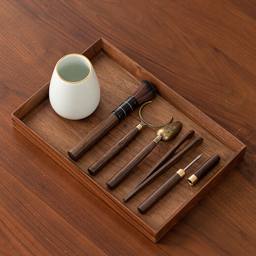 SUSHI CERAMICS tea set accessories Yingqing tea ceremony Liujunzi ebony tea needle spoon holder tea shovel tea clip