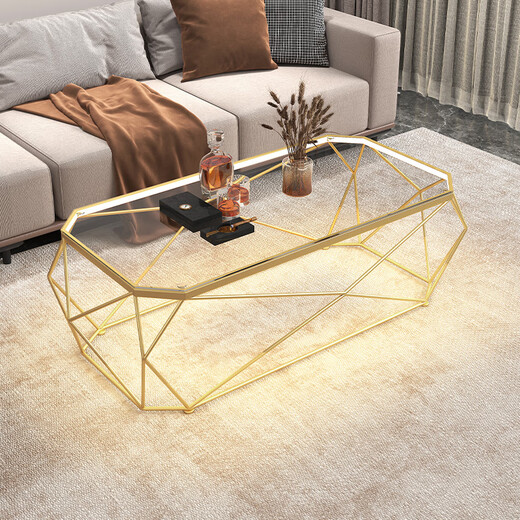 Yuan Siyi Light luxury modern coffee table small apartment living room home table simple Nordic tempered glass sofa side table iron art