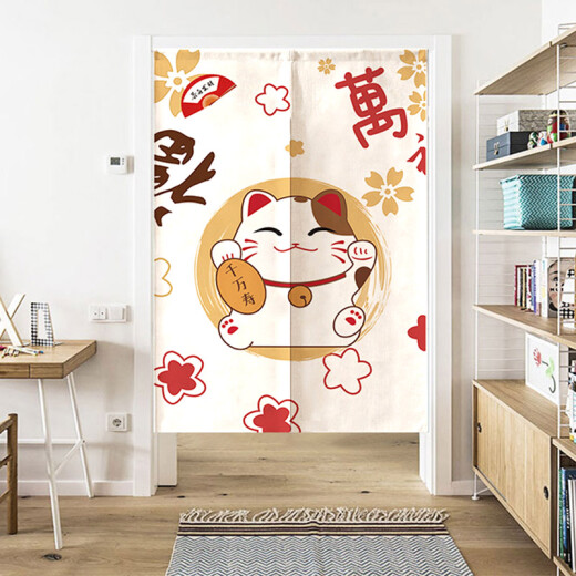 Shengshi Taibao door curtain fabric Japanese cartoon punch-free half curtain partition blackout hanging curtain Wan Shou Fu 85*120cm