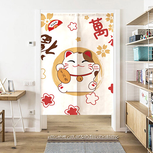 Shengshi Taibao door curtain fabric Japanese cartoon punch-free half curtain partition blackout hanging curtain Wan Shou Fu 85*120cm