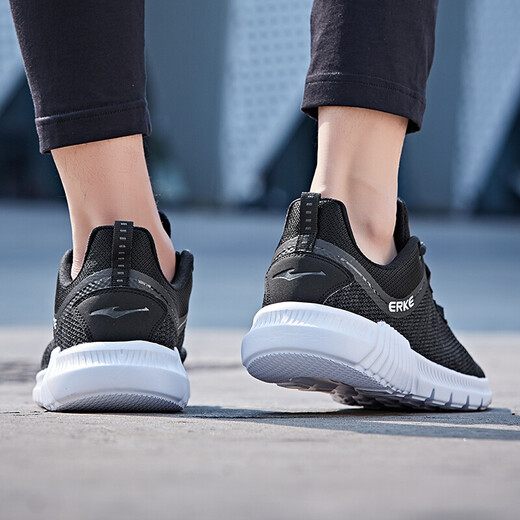 Hongxing Erke Men's Casual Running Shoes Wear-resistant and Non-slip Men's Running Shoes 11118203085 Black/White 41