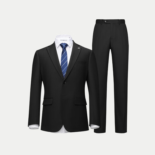 Heilan House (HLA) Suit Suit Men's 25 Summer Classic Series Business Workplace Wedding Suit Western Men's Dress Formal Dress Black 02 2XL 175/96B 135-145Jin Jin equals 0.5 kg