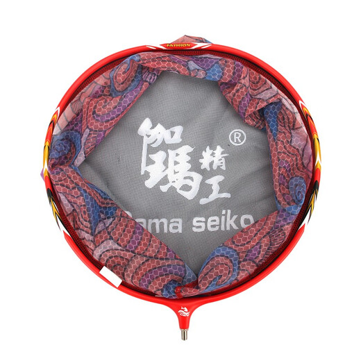 Gamma copy net head, special-shaped titanium alloy anti-hook copy net, ultra-light hard fishing net head, fishing net pocket fishing gear, regular version - titanium alloy split type - black circle 30cm