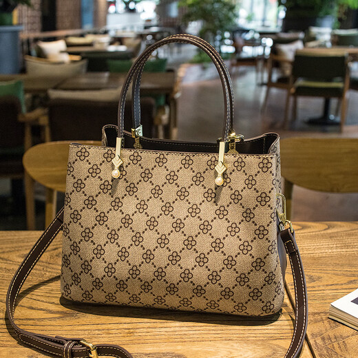 Naibaqi práctico regalo de cumpleaños bolso de mujer bolso de mujer bolso nuevo bolso de hombro estampado bolso cruzado para novia 5625 caja de regalo gris + rosas