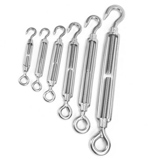Deqi 304 stainless steel turnbuckle screw OC type wire rope tightener accessories open body turnbuckle bolt M4 OC type
