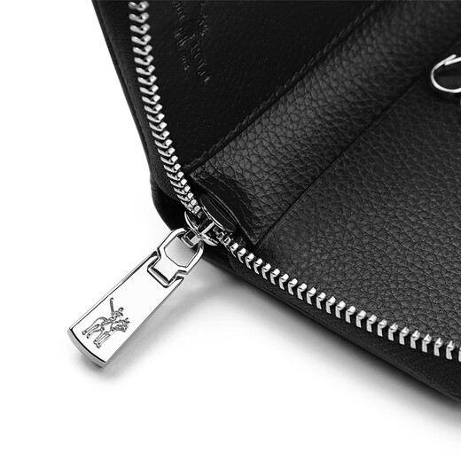 WILLIAMPOLO PAUL PAUL Echtes Leder -Schlüsselbeutel für Männer und Frauen Multifunktionaler Taillenbeutel Cowide Wallet Reißverschluss Auto Schlüsselkette Kaffeefarbe