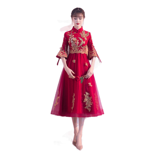 Seidler Maternity Toast Wear Bride 2022 New Belly Covering Chinese Wedding Engagement Dress Large Size Fat mm Wine Red Autumn Wine Red M