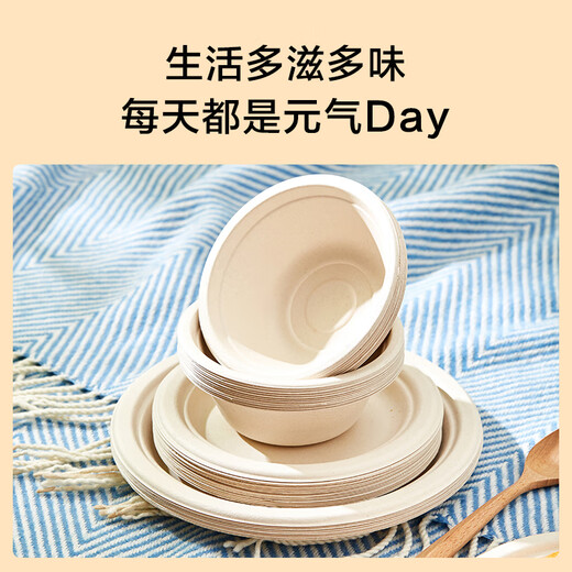 Made in Tokyo, disposable plates, bowls, dinner plates, tableware, large food-grade barbecue camping paper plates, 9 inches, 10 pieces