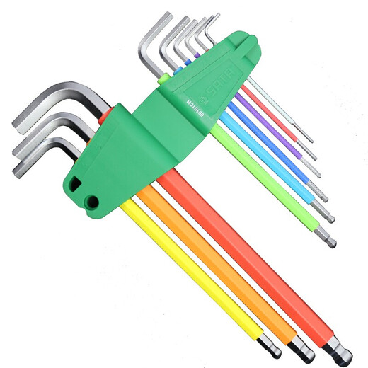 SATA 09101CH special long ball head hexagonal wrench metric hexagonal set L-shaped hexagonal screwdriver 9-piece set 09101CH