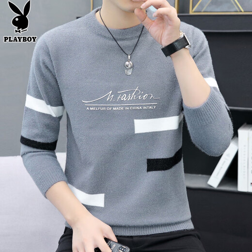 Playboy (Playboy) Pullover Herrenpullover Herrenjacke Winter Trendy Nerme warme Faden Basishirt Blau XL