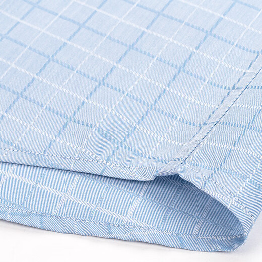 Shanshan (FIRS) Hemd Herren reines Baumwollkurzarmhemd Herrengeschäft Casual Vielseitiges Klassiker Hemd Blue Grid 41