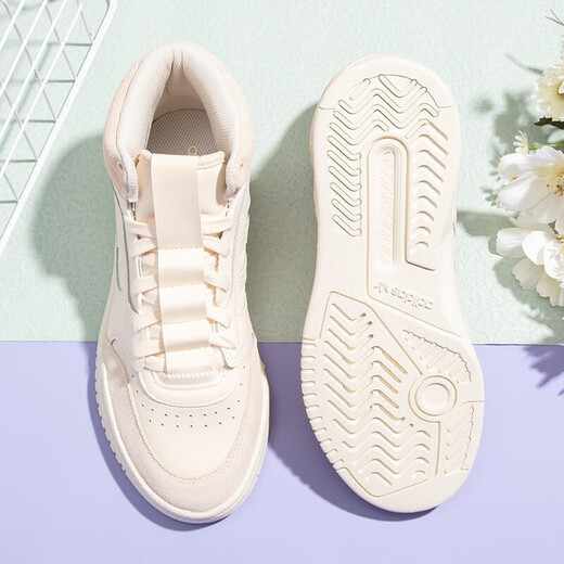 阿迪达斯（adidas）女鞋 秋季经典时尚潮流高帮小白鞋运动鞋舒适耐磨休闲鞋板鞋 GZ1585/复古粉/反毛皮拼接 37