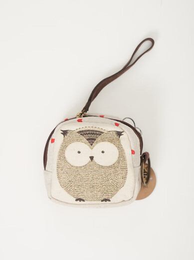 Shuguoer Coin Wallet Women's Small Mini Canvas Wallet Vintage Cloth Small Wallet Coin Wallet Simple Small Wallet Coin Wallet Coin Bag Love Rabbit (No Love Model)
