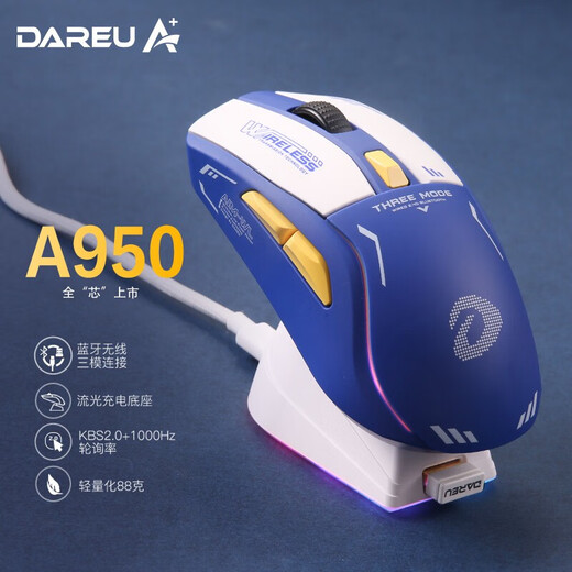 Daryou A950, kabelgebunden, USB, kabellos, 2,4 Bluetooth, drei Modi, leichte Gaming-E-Sport-Maus, KBS, wiederaufladbar, RGB, Heimbüro, Typ-C, Internetcafé, CM610-Maus, Mecha-Version im gleichen Stil