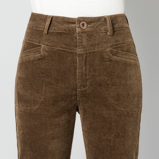 Ubers autumn and winter elastic corduroy harem pants for women with small feet pants carrot pants loose casual and velvet warm velvet pants for women brown (single layer) 9901 34 (waist circumference 2 feet 7)