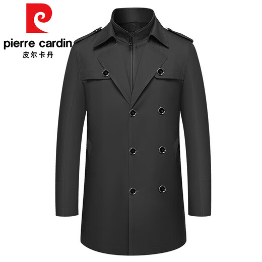Pierre Cardin (Pierre Cardin) Removable Liner Windbreaker Men's Autumn and Winter New Thickened Jacket One-Wear Three-Wear Casual Jacket for Middle-aged and Elderly Men Navy Blue 185/XXL (Suitable for Weight 145-165Jin Jin is equal to 0.5 kg)