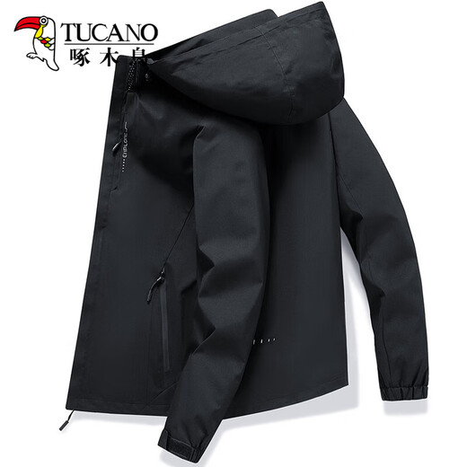 
Woodpecker Jacket Men's Jacket Autumn and Winter Clothes Men's Three-in-One Shock Clothes Hooded Loose Sports Working Top Men 6628 Black + 6628 Black XL (125-140Jin [Jin equals 0.5 kg])