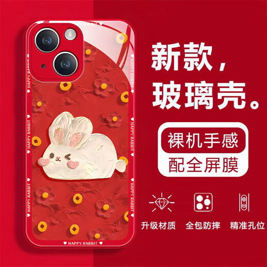 Капитан Хук, подходящий для корпуса мобильного телефона Apple 14, новый iPhone 14 Promax Glass Lens, полная инклюзивная ультратонкая силикон-силикон и милые мужчины и женщины, Apple 14 [Pink/Glitter Rabbit] смягченный фильм